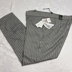Amanda + Chelsea Chloe Pant 12P Black White Plaid Slim Leg Modern Fit‎ NWT